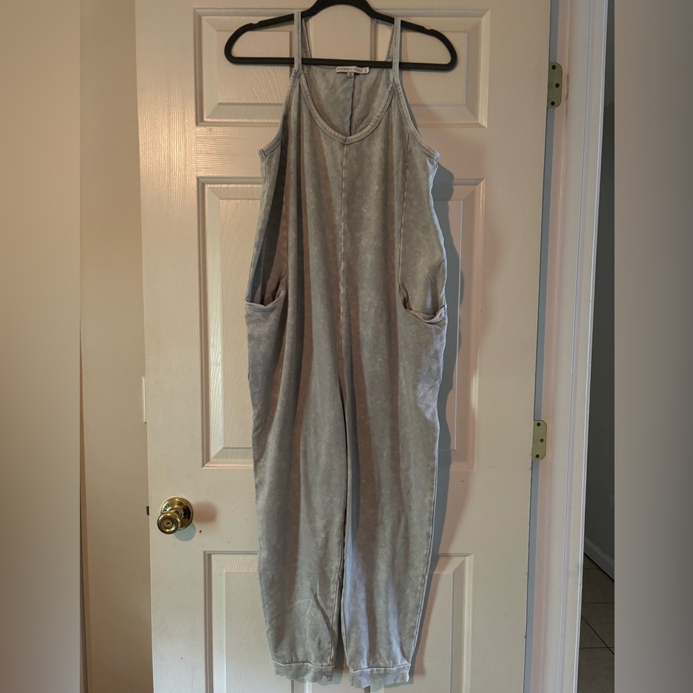 Sincerely Jules Light Gray Sleeveless Jumpsuit